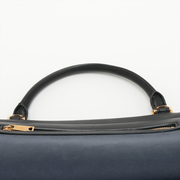 CELINE Trapeze Leather x Canvas Shoulder Bag Tote Handbag - Picture 6 of 14